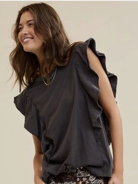 NWT Aerie Charcoal Grey Flutter Tshirt
